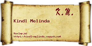 Kindl Melinda névjegykártya